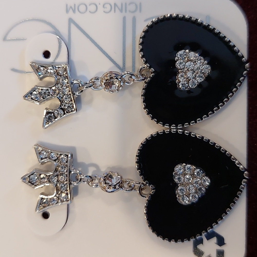 Icing Crown/Heart Earrings